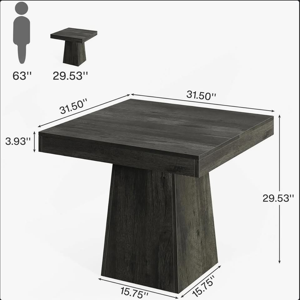 31.5-Inch Square Farmhouse Dining Table — thumbnail 4