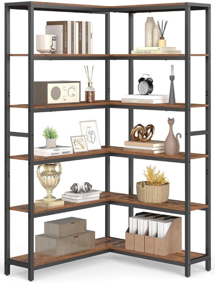 6-Tier Corner Bookshelf / Storage Shelf