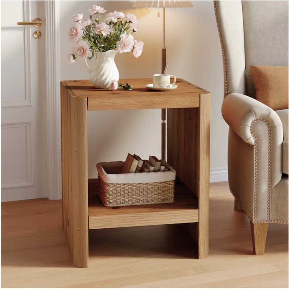 Tribesigns Solid Wood 2-Tier Side / End Table — thumbnail 3