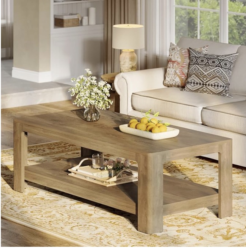 Tribesigns 47.2" Coffee Table in Rustic Brown