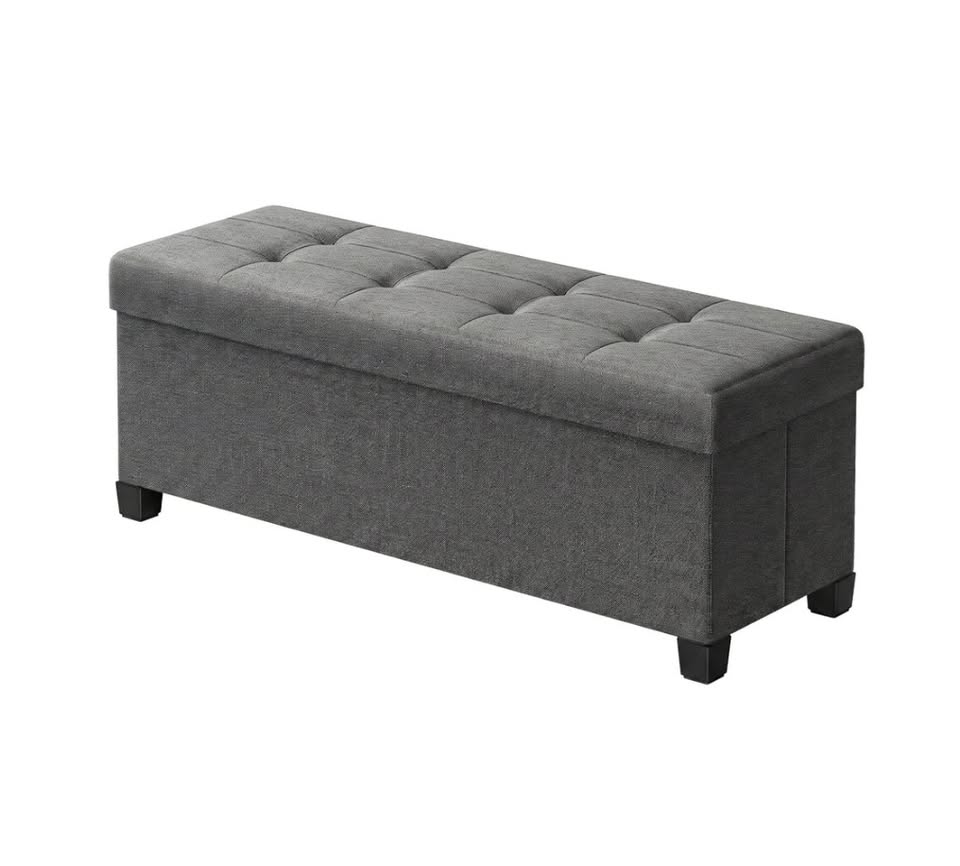 Large Storage Ottoman Bench – Slate Grey