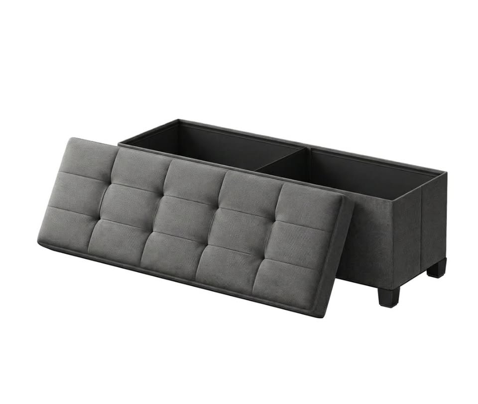Large Storage Ottoman Bench – Slate Grey — thumbnail 3